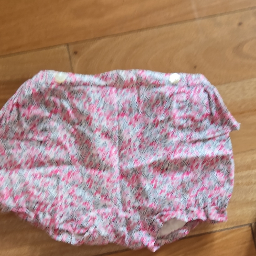 Jacadi Pink and White Shorts Elastic Waistband